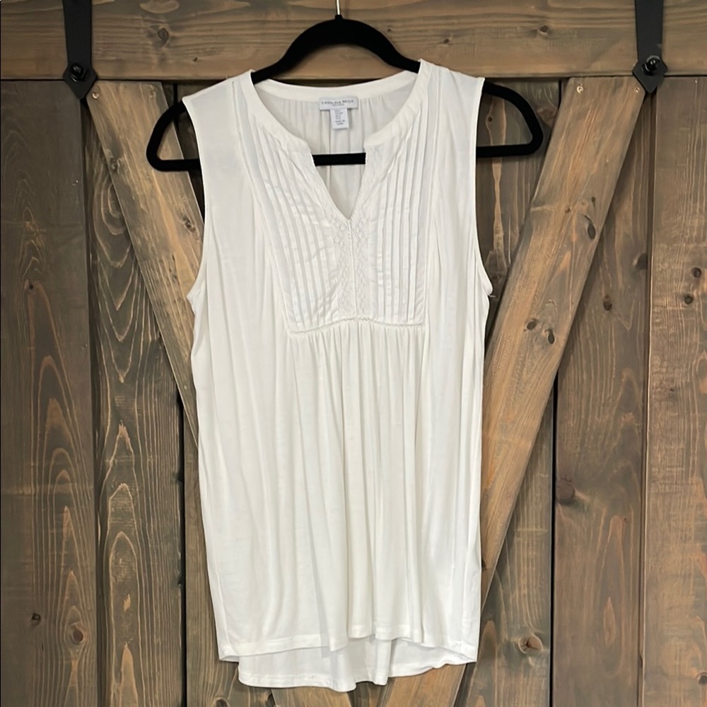 White Pleated Bib Collar Blouse